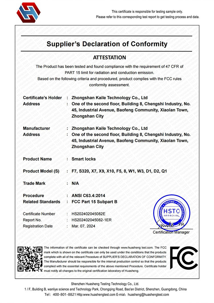 Certificado FCC